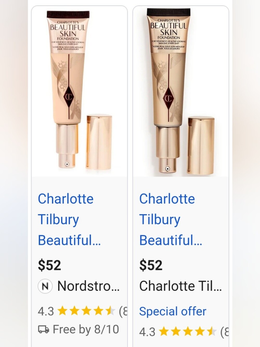 Charlotte Tilbury Beautiful Skin Foundation - 3 Shades To Choose From - Picture 16 of 16
